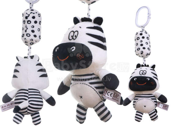 Ikonka Art.KX5636 Sensory rattaripulga ripats kontrastne sebra