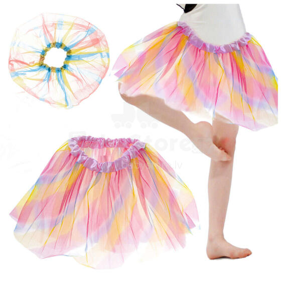 Ikonka Art.KX5072_4 Tulle seelik tutu kostüüm vikerkaarekostüüm