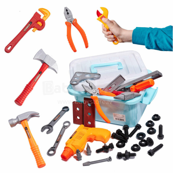 Ikonka Art.KX4952 Tööriistade töötuba lastele koos tööriistadega 48el.