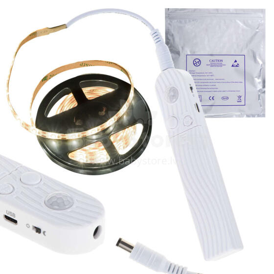 Ikonka Art.KX4942 USB battery-powered motion detector LED strip 2M warm white