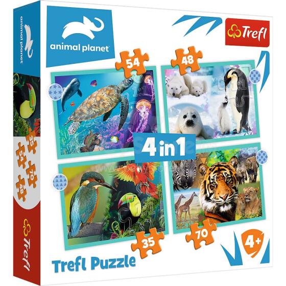 TREFL Animal Planet Pusle komplekt, 4 tk, Loomad