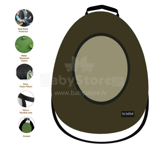 La bebe™ Car Seat Protector Avocado Art.148789 Green Cover me with Love and Avocuddle