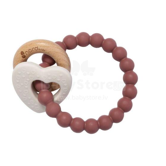 Nordbaby Silicone Teether Art.265765 Pink Teether Hambad
