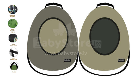La bebe™ Car 2-Seat Protectors Set Avocado Art.148968 Dusty Cover me with Love and Avocuddle