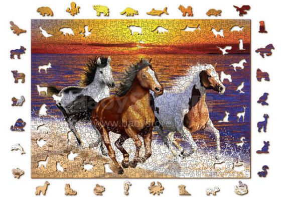 Wooden City Puzzle Horses Art.AN W 1010-0062 Puidust arengupuzzle