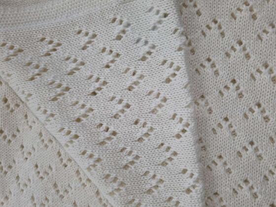 Kids Blanket Cotton Art.P19 Valge naturaalne puuvillane beebitekk 75x100cm