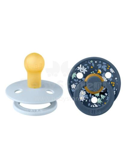 Bibs Liberty Colour Round – Camomile Lawn Baby Blue Mix Art.150168 Pacifier, 100% natural  6-18  (2pcs)