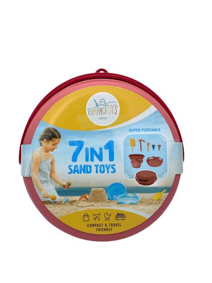 COMPACTOYS Mängukomplekt ämber liivakasti tarvikutega 7 in 1, punane