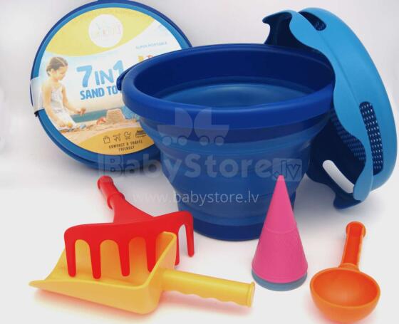 COMPACTOYS Mängukomplekt ämber liivakasti tarvikutega 7 in 1, sinine