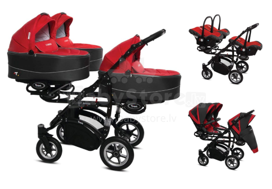 Babyactive Trippy 08 Rosso Universal stroller for triplets 3in1