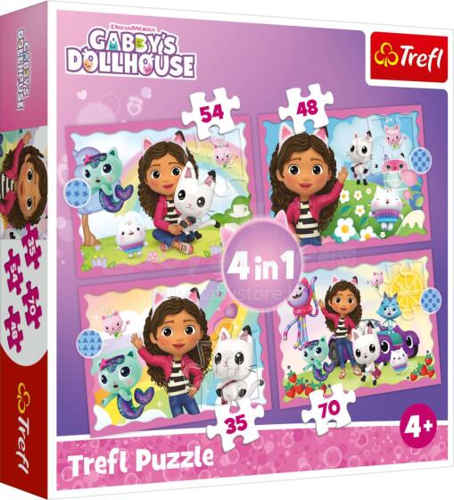 TREFL GABBY´S DOLLHOUSE Pusle komplekt, 4 tk