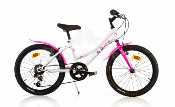 QURIO BIKE bērnu velosipēds ar pārnesumiem, izmērs 20”, rozā-balts, 420 D