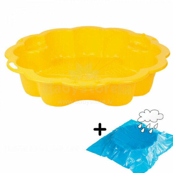 3toysm Art. 69485 Sandpit Big daisy yellow with cover Liivakast