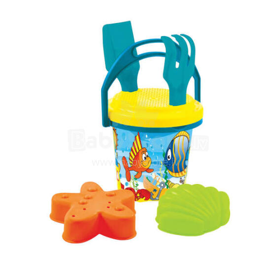 3toysm Art.5608 Big summer set with small bucket blue Mängude komplekt liivakastis, rannas