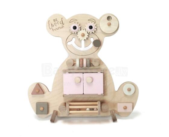 Beloved Boards Art.BBO002 Nordic Pink Wooden board for the development of motor skills Bear