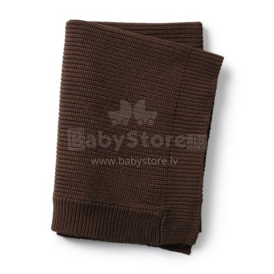 Elodie Details Wool Knitted Blanket 100x75 cm, Chocolate
