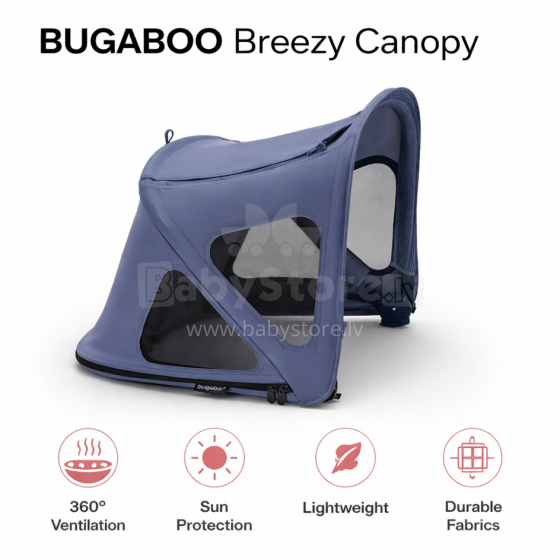 Bugaboo Fox/Cameleon3/Lynx breezy sun canopy v2 Art.152384 Seaside Blue Päikesekaitse