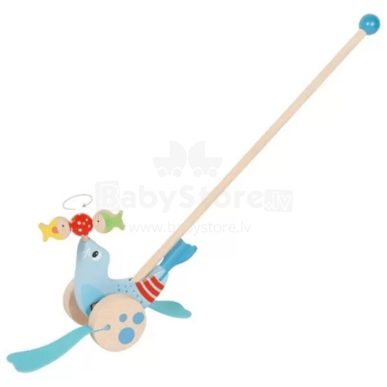 Goki Push-along animal Seal Art.54898 Puidust rullmänguasja