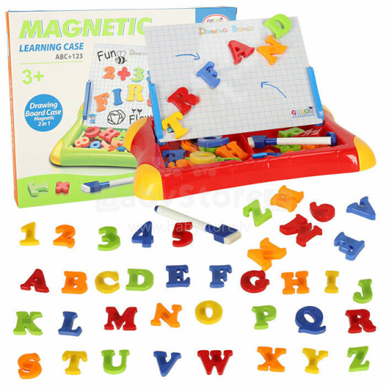 Ikonka Art.KX4677 Magnetic board for learning numbers letters red
