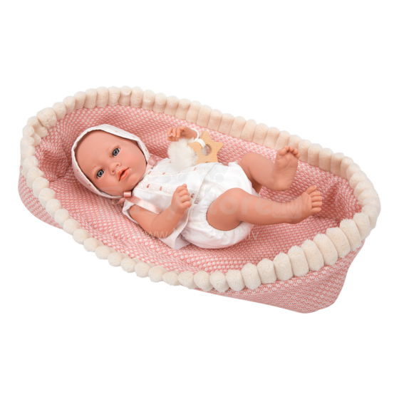 Arias Baby Doll Art.AR60680 Arias doll with a pink carrycot, 38 cm