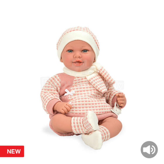 Arias Baby Doll Art.AR65349 Roosates riietes beebinukk, 45cm