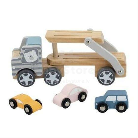 PolarB Truck Art.25561  Puidust haagis autodega, treilerauto