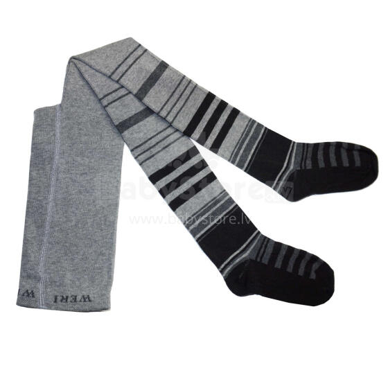 Weri Spezials Bērnu Zeķubikses Black and Grey Stripes ART.WERI-2923 Augstas kvalitātes bērnu kokvilnas Zeķubikses zēniem