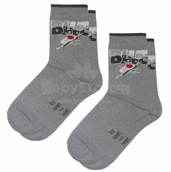 Weri Spezials Children's Socks Surfer Grey ART.WERI-1088 Pack of two high quality children's cotton socks