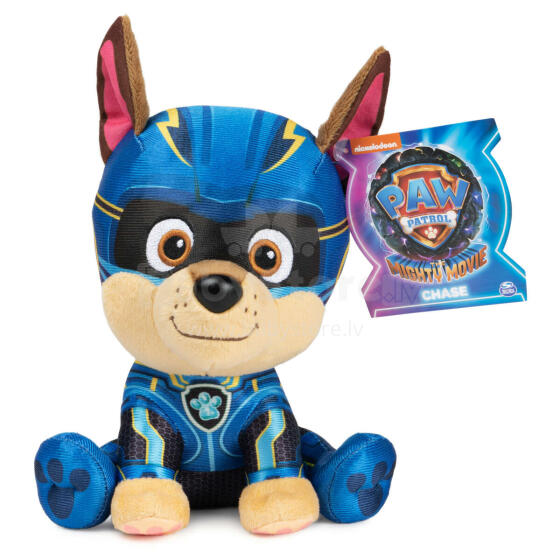 PAW PATROL Mighty Pups Movie Pehme mänguasi Chase 15 cm