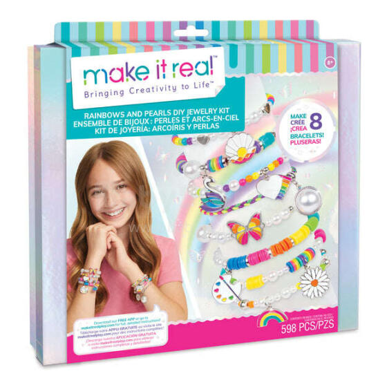 MAKE IT REAL Käevõrude DIY komplekt, vikerkaar ja pärlid