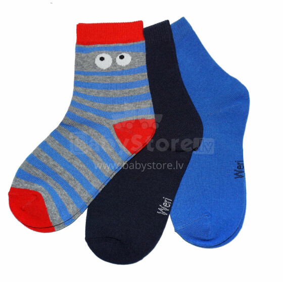 Weri Spezials Children's Socks Cuckoo Grey ART.WERI-2799 Pack of three high quality children's cotton socks