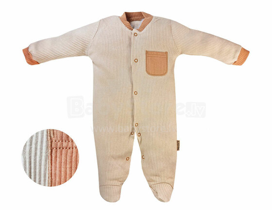 Necix's Art.156384 Baby rompers with long sleeves and closed legs, sand.