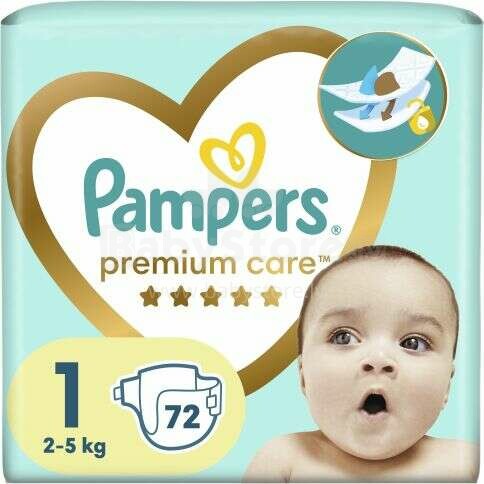Pampers Premium Care Art.P04C520 Mähkmed S1 suurus, 2-5kg, 72 tk.