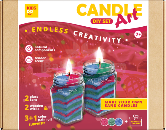 KIDS DO DIY Candle Art Set. Red Green Blue + 1 SURPRISE color Art.44003 DIY küünlakunsti komplekt
