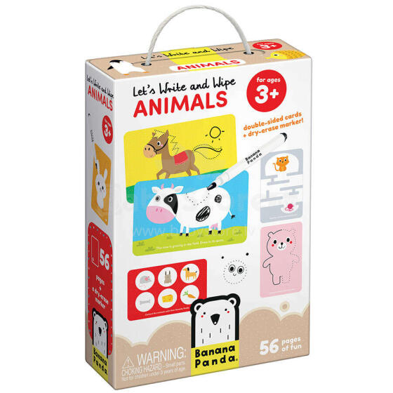 Banana Panda Let's Write and Wipe Animals Art.77367 56 tk