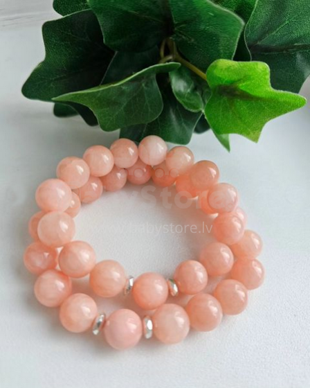 La bebe™ Jewelry Handmade Natural Stone Bracelet Žadeīts Peach