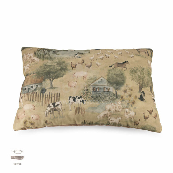Makaszka Large Velvet Pillow Art.157124 Countryside Tales