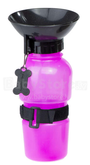 Ikonka Art.KX7697_1 Koera reisipudel Bidon kauss 500ml roosa