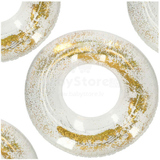 Ikonka Art.KX4933 Ujumine täispuhutav ratas glitter XXL galaktika 90cm