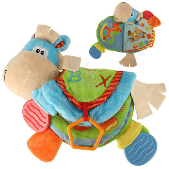 Ikonka Art.KX4611 Sensory book rattle teether aas