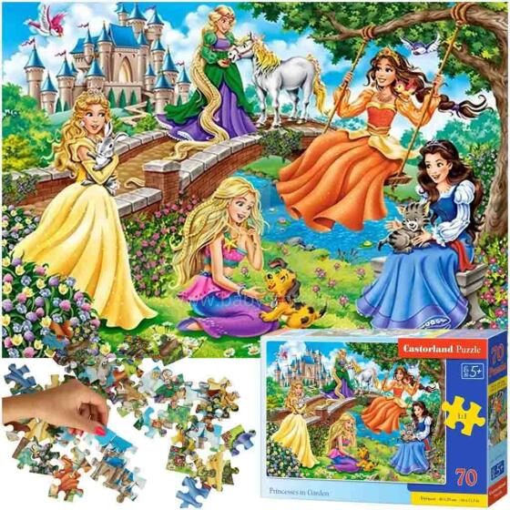 Ikonka Art.KX4371 CASTORLAND Puzzle 70 tk Printsessid aias - Printsessid aias 5+