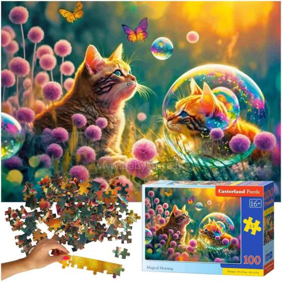 Ikonka Art.KX4369 CASTORLAND Puzzle 100 tk Maagiline hommik - kass 6+