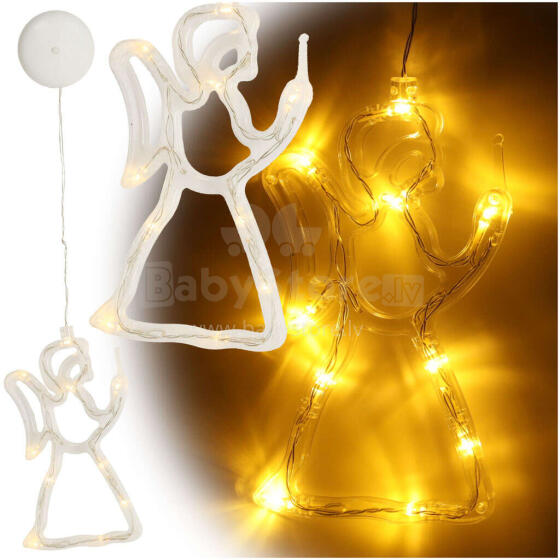 Ikonka Art.KX5246_4 LED rippvalgustid jõulukaunistus ingel 49cm 10 LEDid