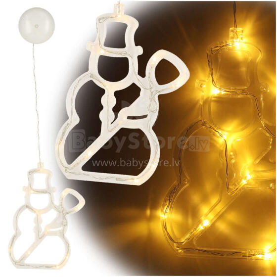 Ikonka Art.KX5246_6 LED rippvalgustid jõulukaunistus lumememm 49cm 10 LEDid