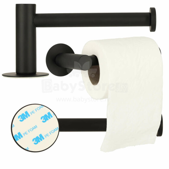 Ikonka Art.KX4316 Loft tualetes papīra turētājs melns WC