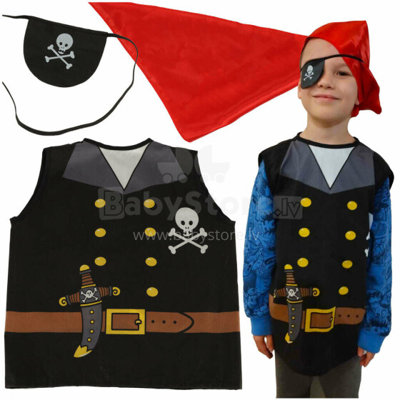 Ikonka Art.KX4300 Piraat meremehe karnevali kostüüm 3-8 aastat vana