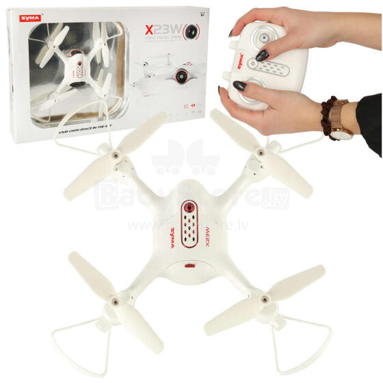 Ikonka Art.KX9997_1 Syma X23W 2.4GHz 4CH FPV Wi-Fi valge RC droon