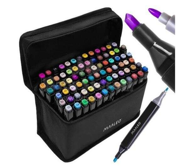 Ikonka Art.KX3911 Double-sided alcohol markers in case 80 + stand