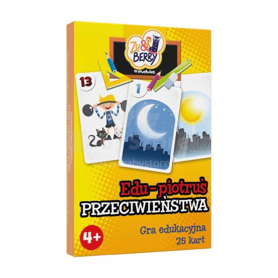 Ikonka Art.KX4752 MUDUKO Game Edu Peter vastandite mängukaardid 4+