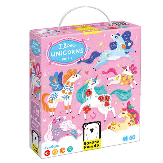 Banana Panda I Love Unicorns Art.49264 Mõistatused põrandale 60 tk